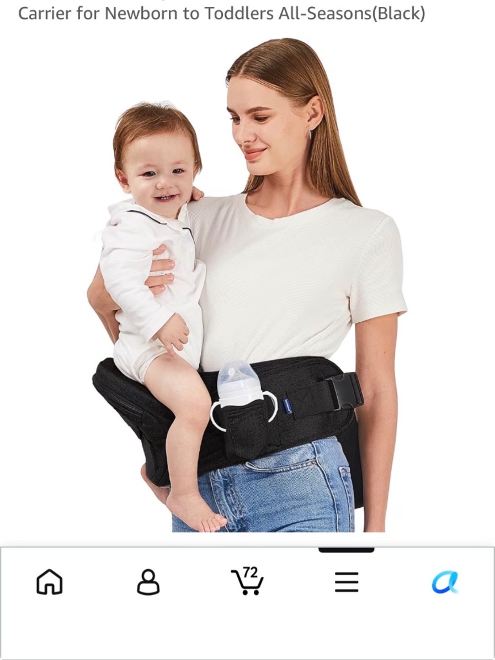 Baby ergonomic hip carrier with seat for child infant with advanced straps